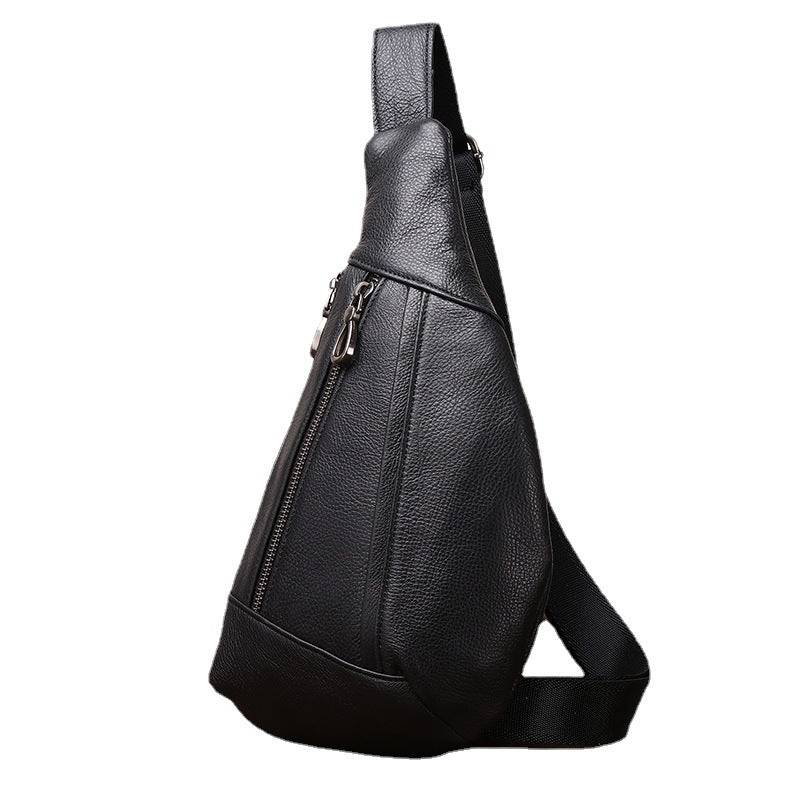 Men's Niu Leather Mini First Layer Cowhide Men's Chest Bags