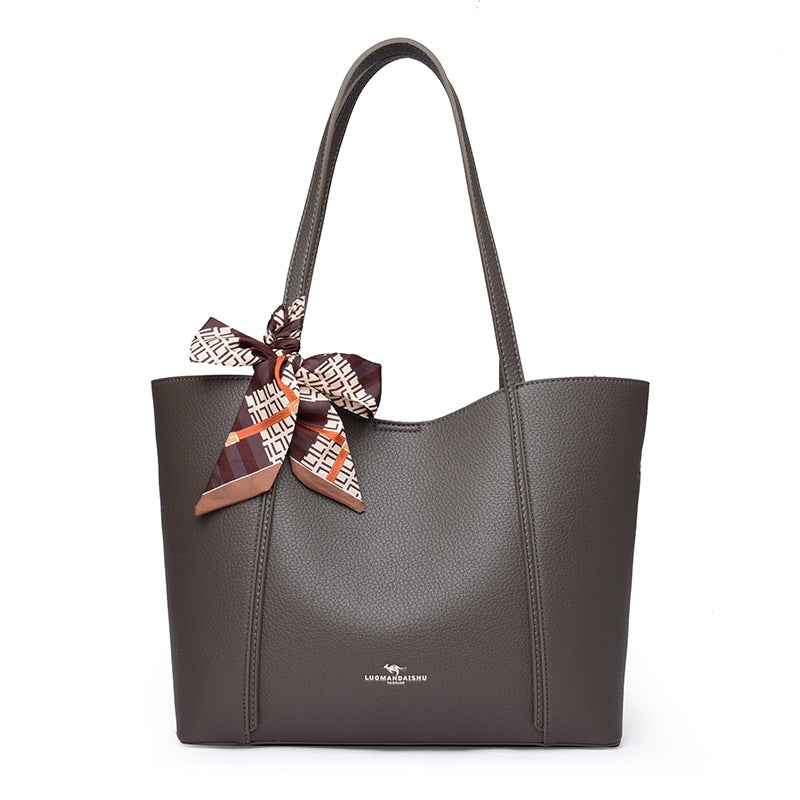 Women's Large Capacity Retro Solid Color Silk Shoulder Bags