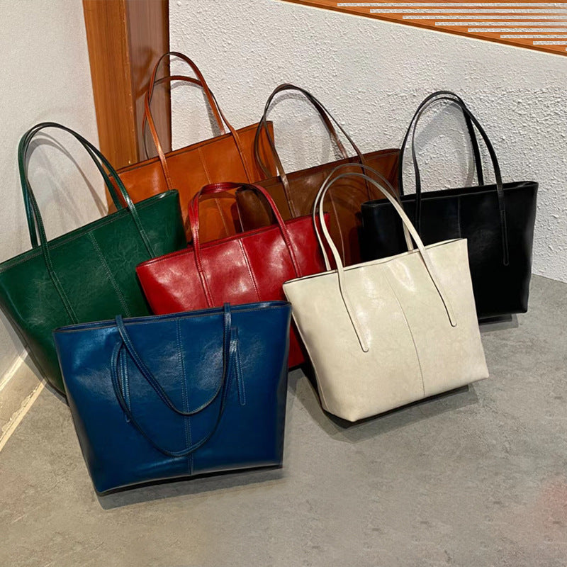 Women's Retro Large Capacity Leather Advanced Texture Shoulder Bags