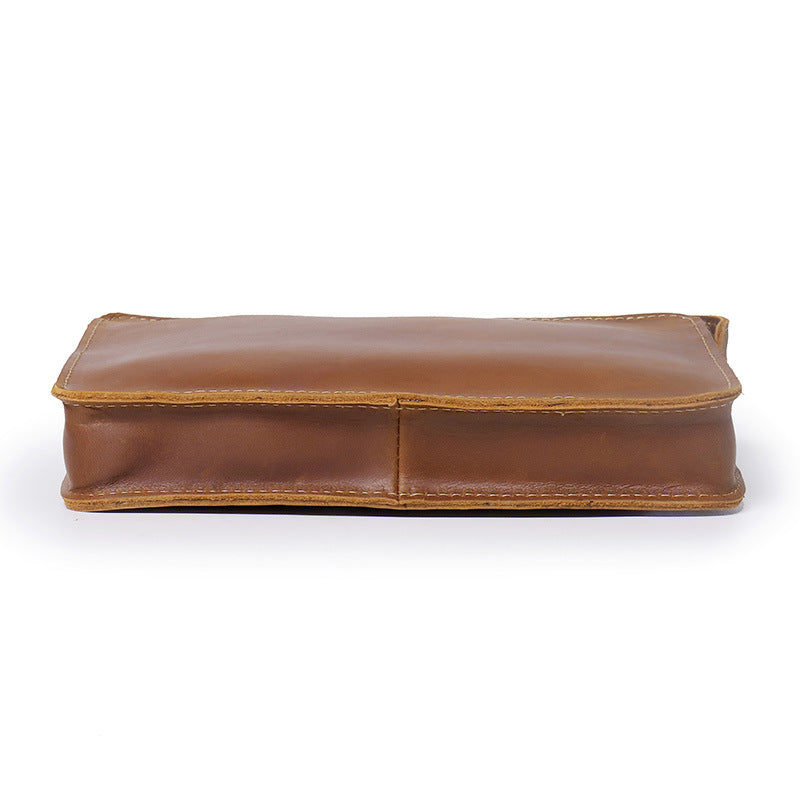 Men's Horse Leather Clutch Vintage First Layer Men's Shoulder Bags