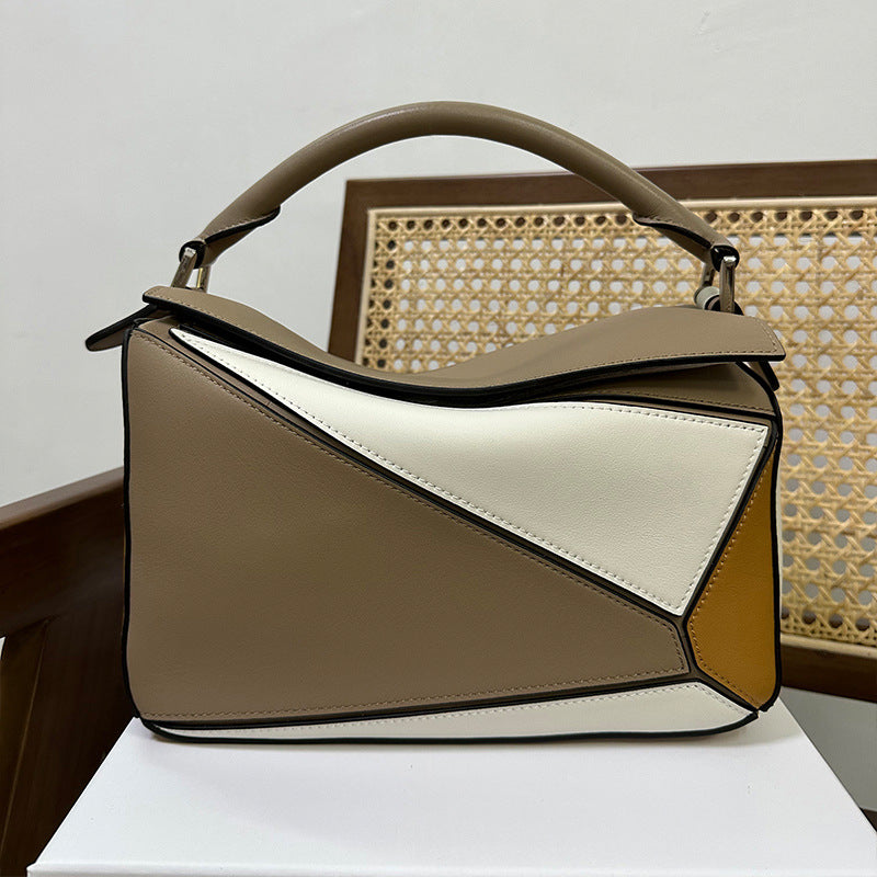 Women's Trendy Geometric Rhombus Contrast Color Advanced Crossbody Bags