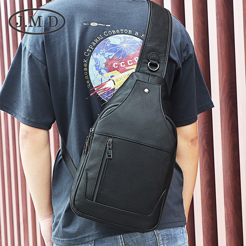 Men's Fashion Simple Leather Large Capacity Men's Chest Bags