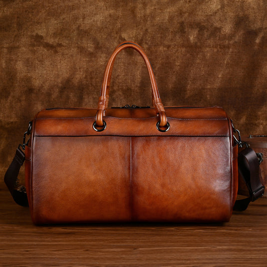 Women's & Men's & Top Layer Leather Handmade Retro Travel Bags
