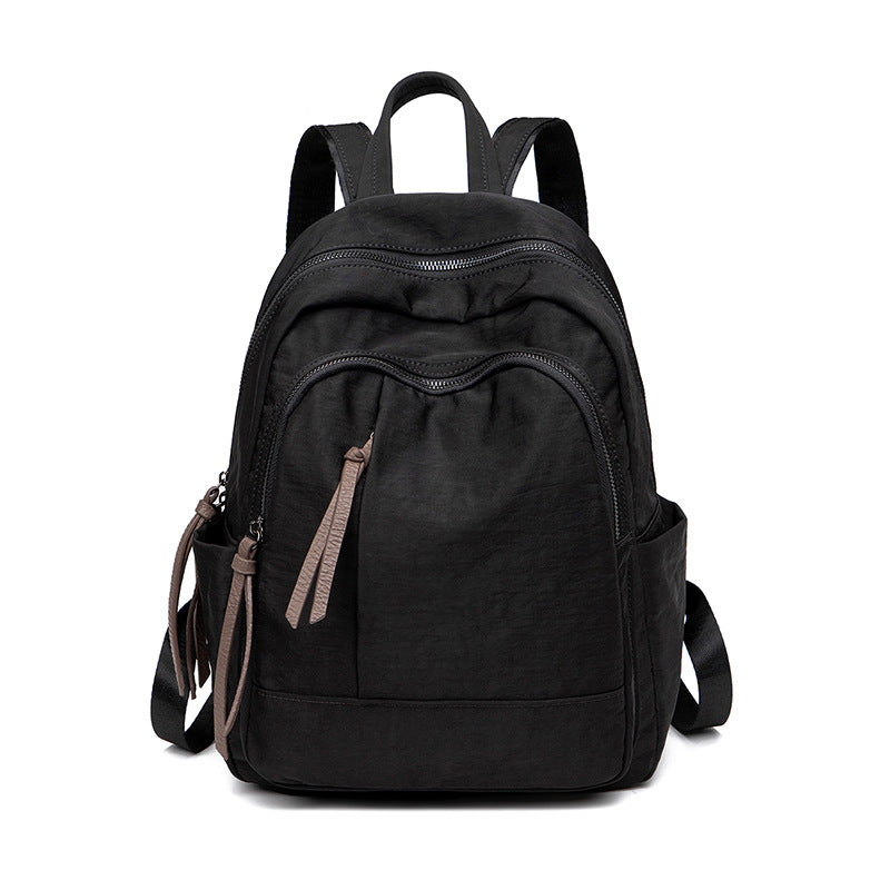 Women's Summer Street Fashion Oxford Cloth Tassel Backpacks