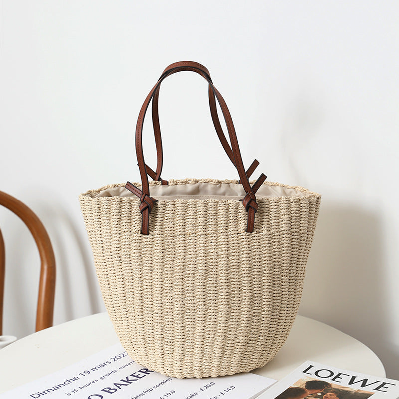 Women's Retro Straw Portable Rattan Weave Hand-woven Shoulder Bags