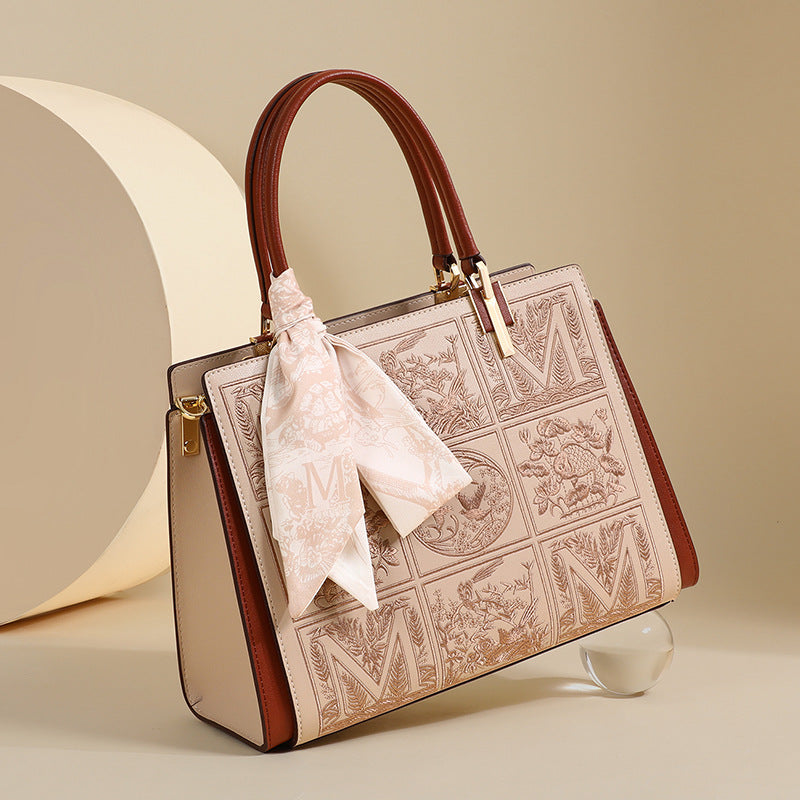Women's Genuine Leather Temperament Mom High Sense Handbags
