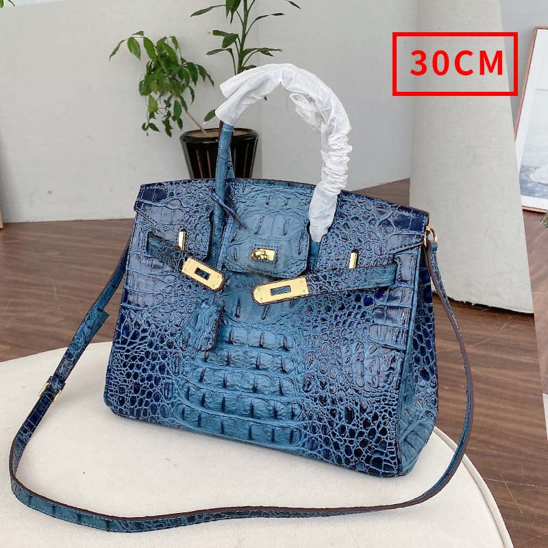 Women's Genuine Leather Crocodile Bone Cowhide Fashion Handbags