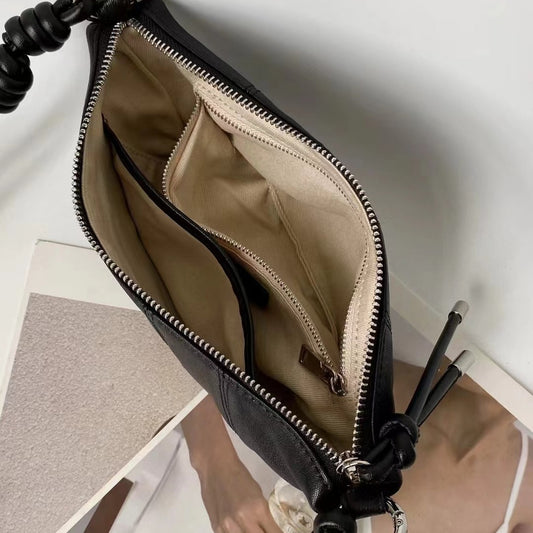 Women's Genuine Leather Single Vegetable Tanned Croissant Shoulder Bags
