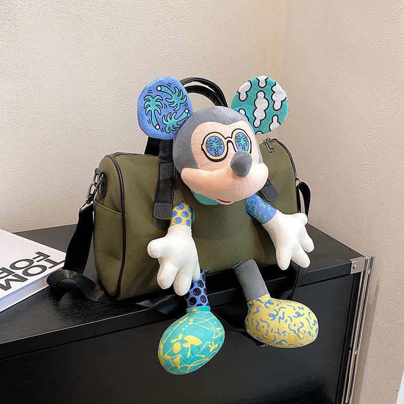 Women's Cartoon Doll Large Capacity Fashion Canvas Middle School Students' Schoolbags