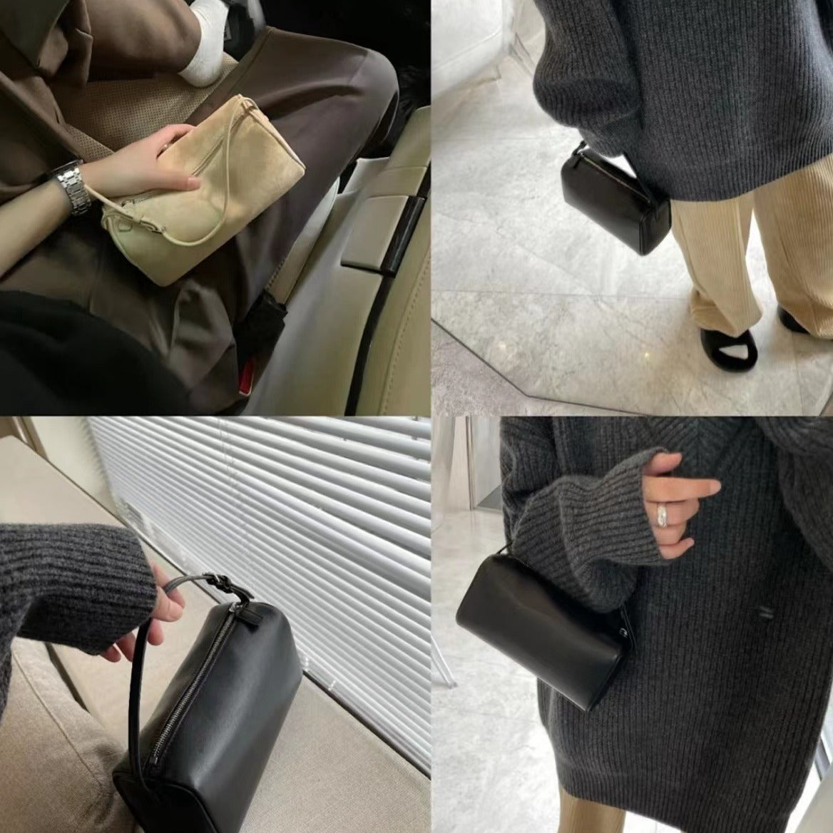 Pen Suede Leather Underarm Mini Pencil Shoulder Bags