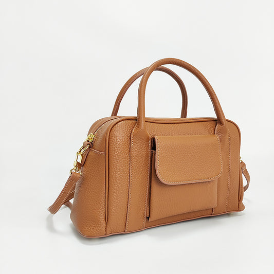 Layer Hand Carrying Cowhide Boston Large Capacity Advanced Handbags