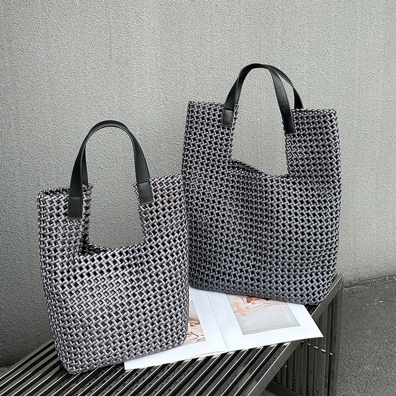 Luxury Hand-woven Silk Satin Windmill Knot Hollow Handbags