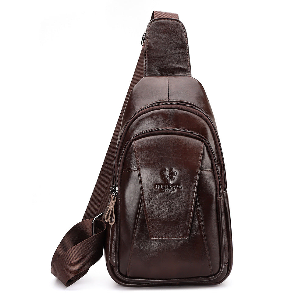 Men's Paul First Layer Cowhide Genuine Leather Men's Chest Bags