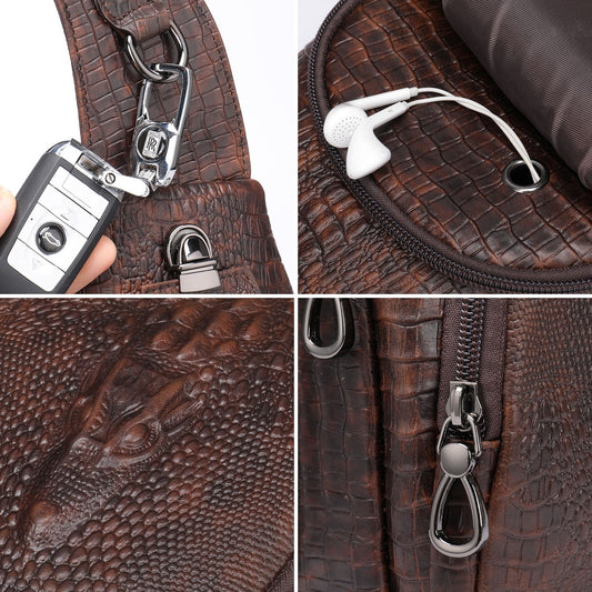 Men's Business Commute Crocodile Pattern Fashion Bags