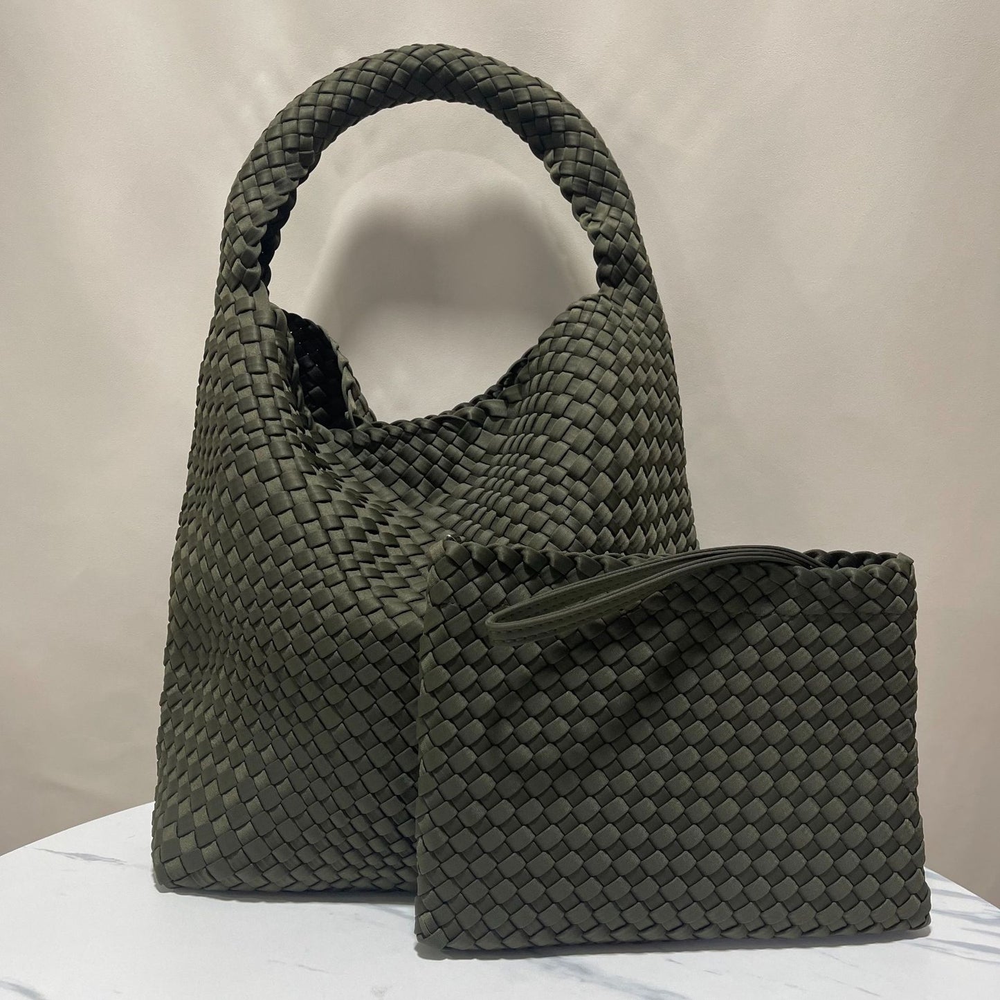 Women's High-grade Nylon Hand-woven Underarm Satin Shoulder Bags