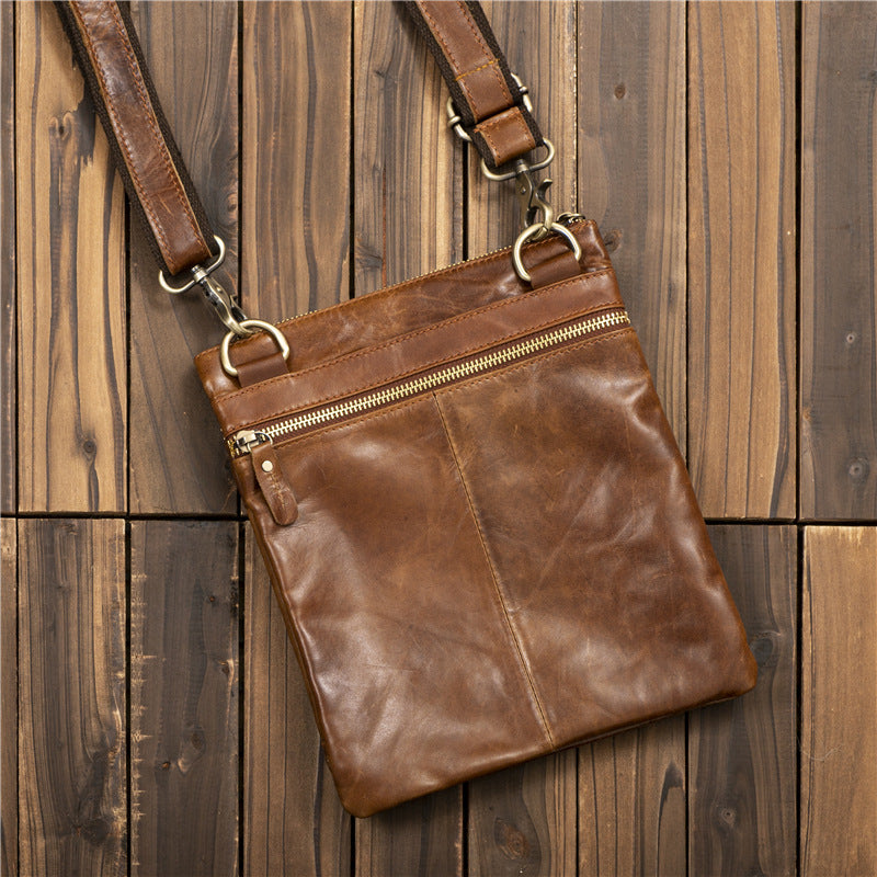 Men's Genuine Leather Pc Vintage Oil Wax Men's Waist Packs