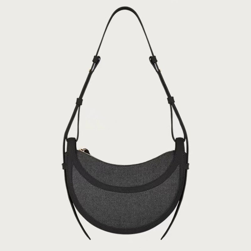 Knitted Stitching Canvas Minority Underarm Simple Crossbody Bags