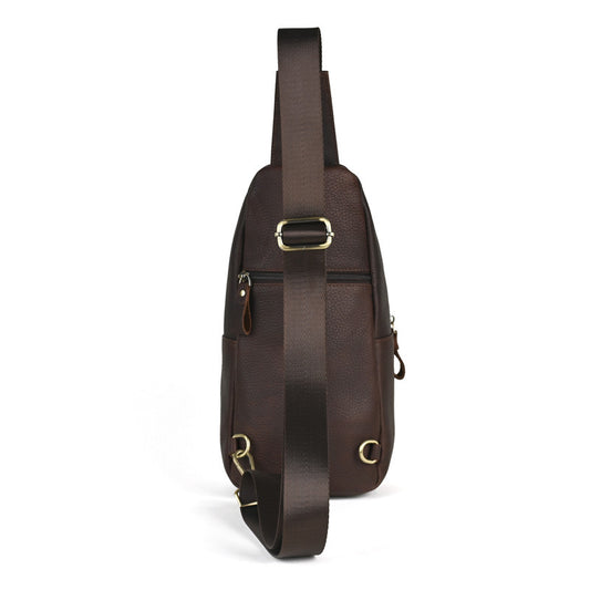 Men's Genuine Leather Retro Crazy Horse Top Men's Chest Bags