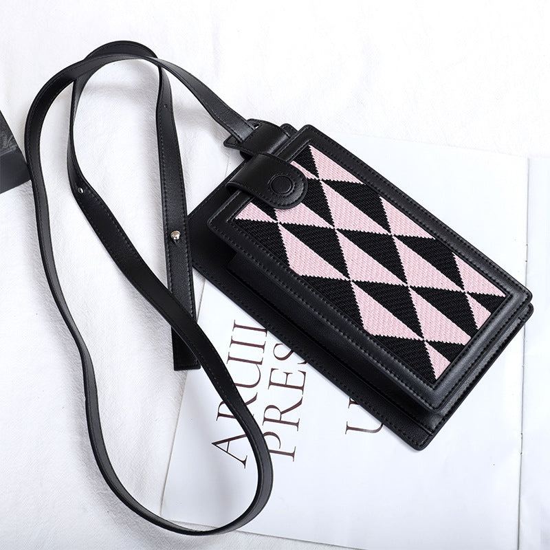 Women's Mobile Fashion Vertical Mini High Texture Phone Bags