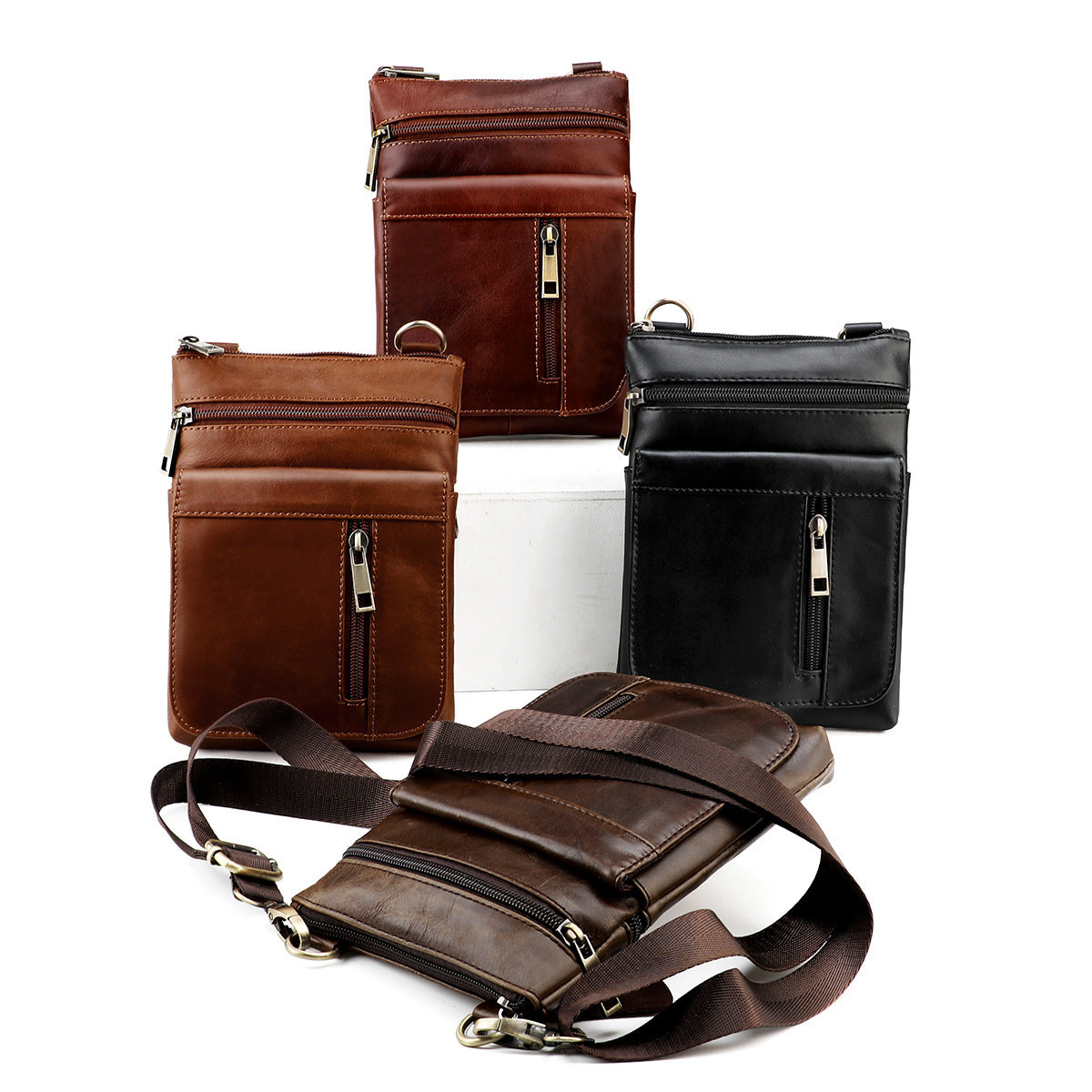 Men's Genuine Leather Business Cowhide Retro Large Men's Messenger Bags