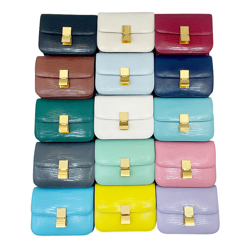 Women's High Quality Genuine Leather Lizard Pattern Crossbody Bags