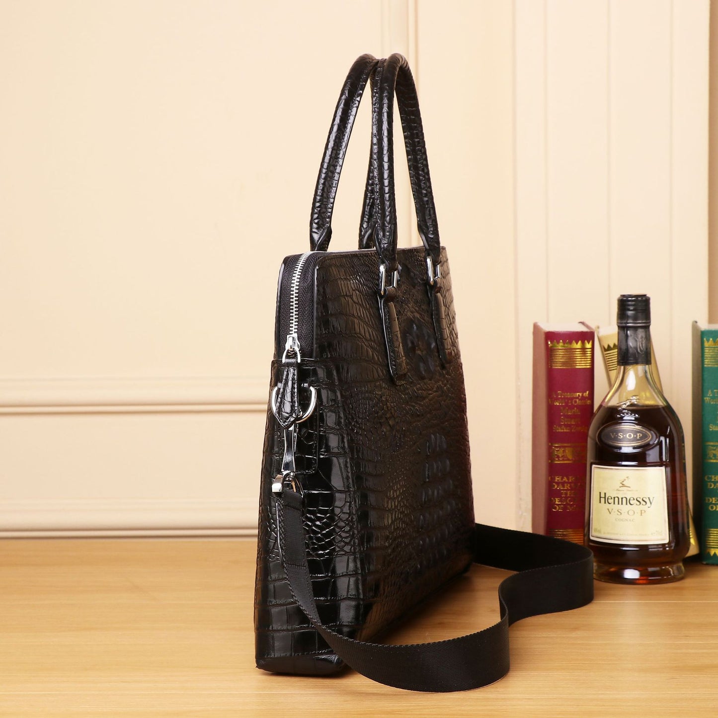 Men's Crocodile Pattern Business One Computer Men's Handbags