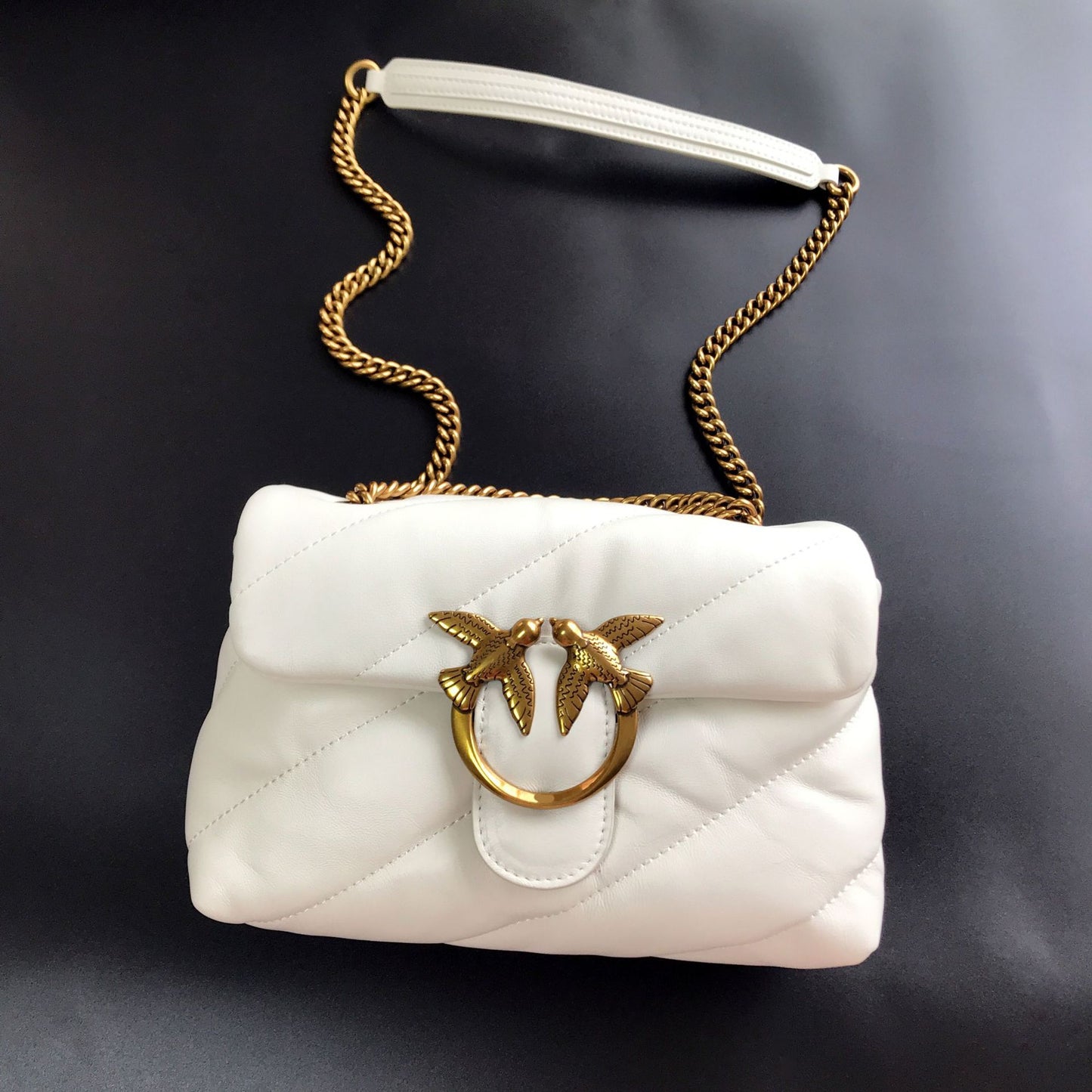 Quality Sheepskin Letter Puff Pillow Chain Shoulder Bags