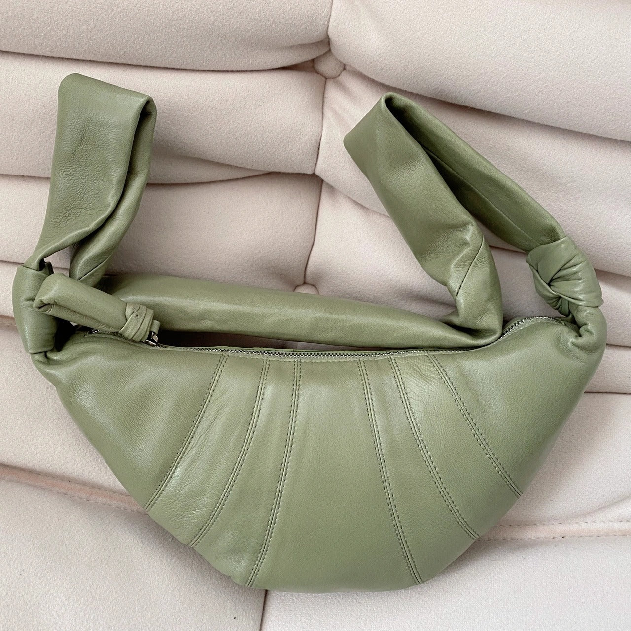 Croissant Soft Sheepskin Dumpling Genuine Leather Underarm Crossbody Bags