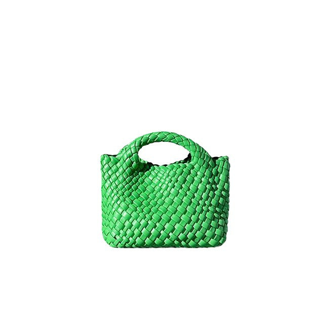 Women's Fashionable Genuine Leather Size Hand-woven Portable Handbags