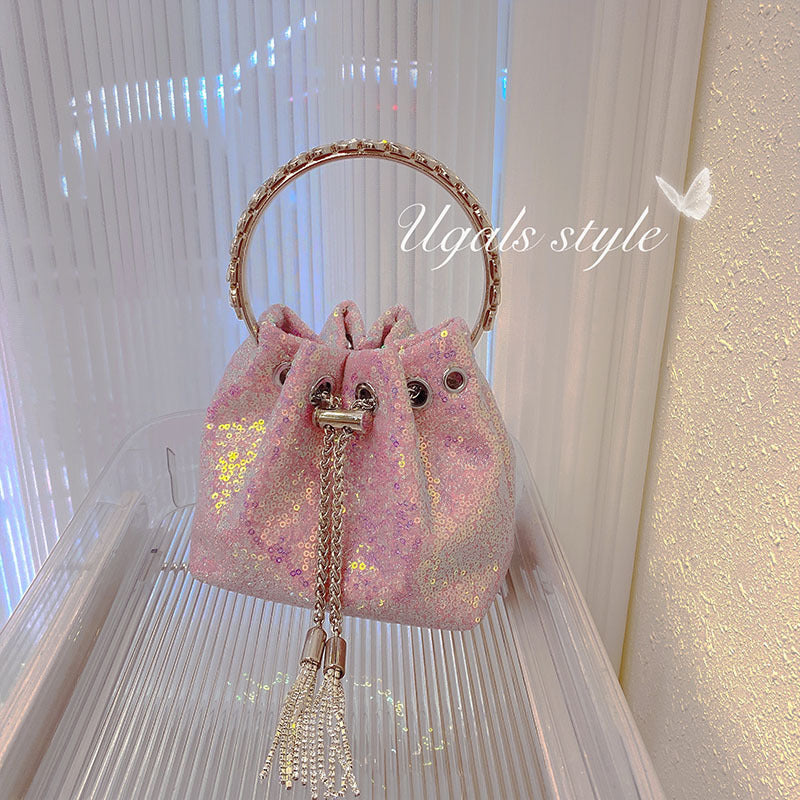 Women's Classic Sequin Chain Tassel Dinner Shoulder Bags