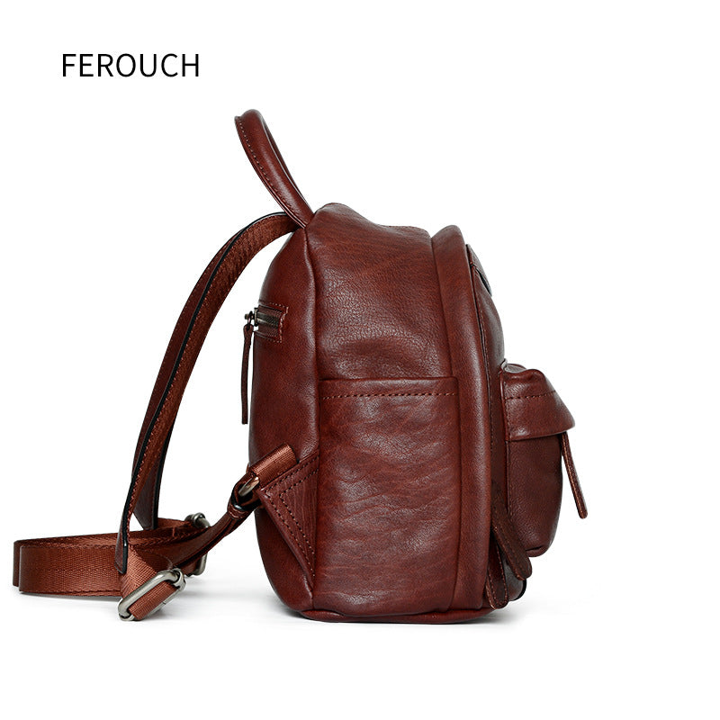 Women's Fashion Trend Genuine Leather Large Capacity Backpacks