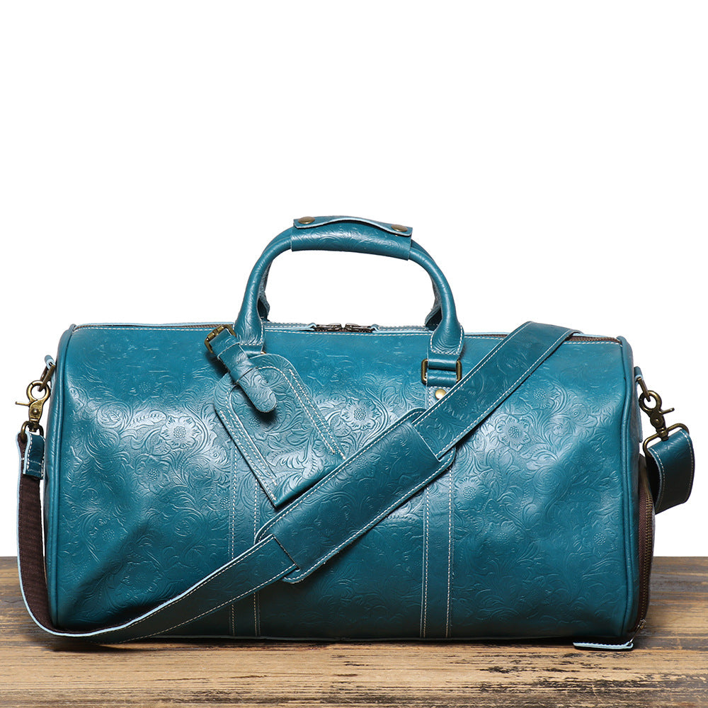 Men's Source Genuine Leather Portable Large Capacity Travel Bags