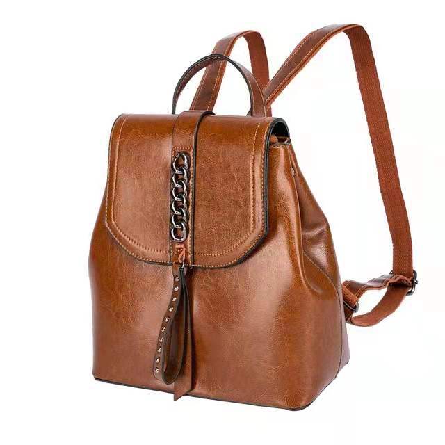 Women's Genuine Leather Fashion Storage Commuter Magnetic Backpacks