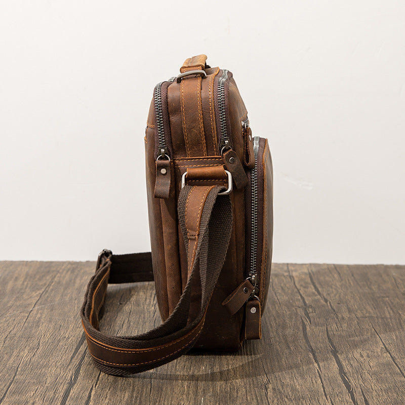 Men's Crazy Horse First Layer Cowhide Leisure Men's Messenger Bags
