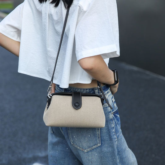 Women's Canvas Summer Wind Genuine Leather Fashion Crossbody Bags