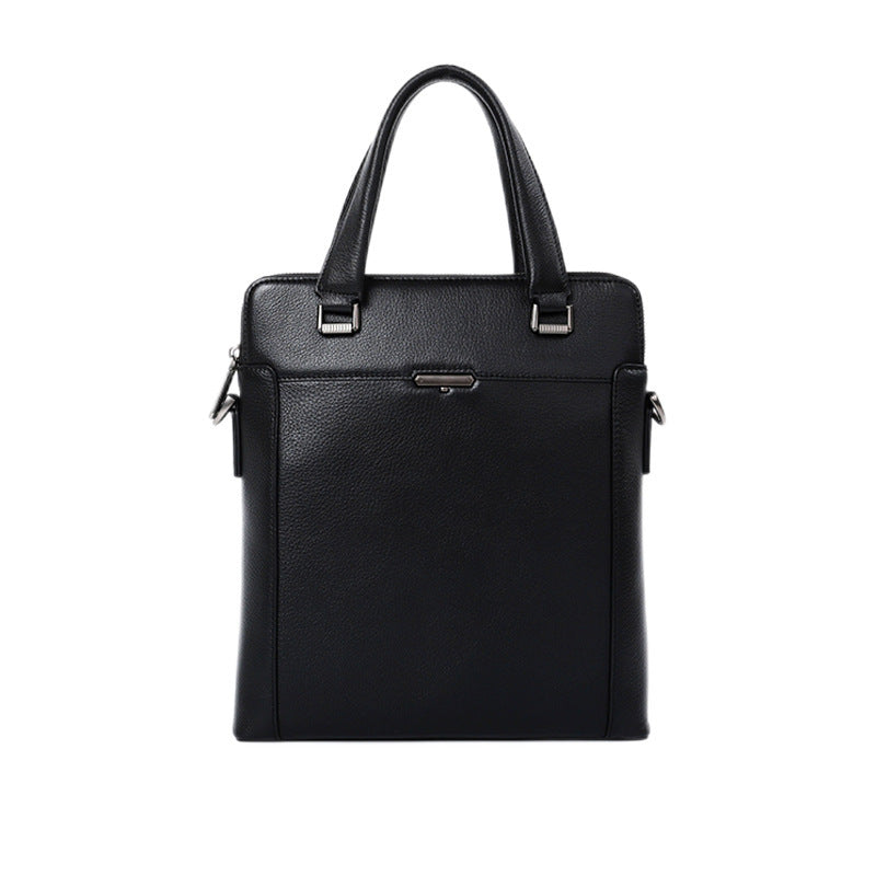 Men's Vertical Niche Business Commute Genuine Leather Men's Messenger Bags