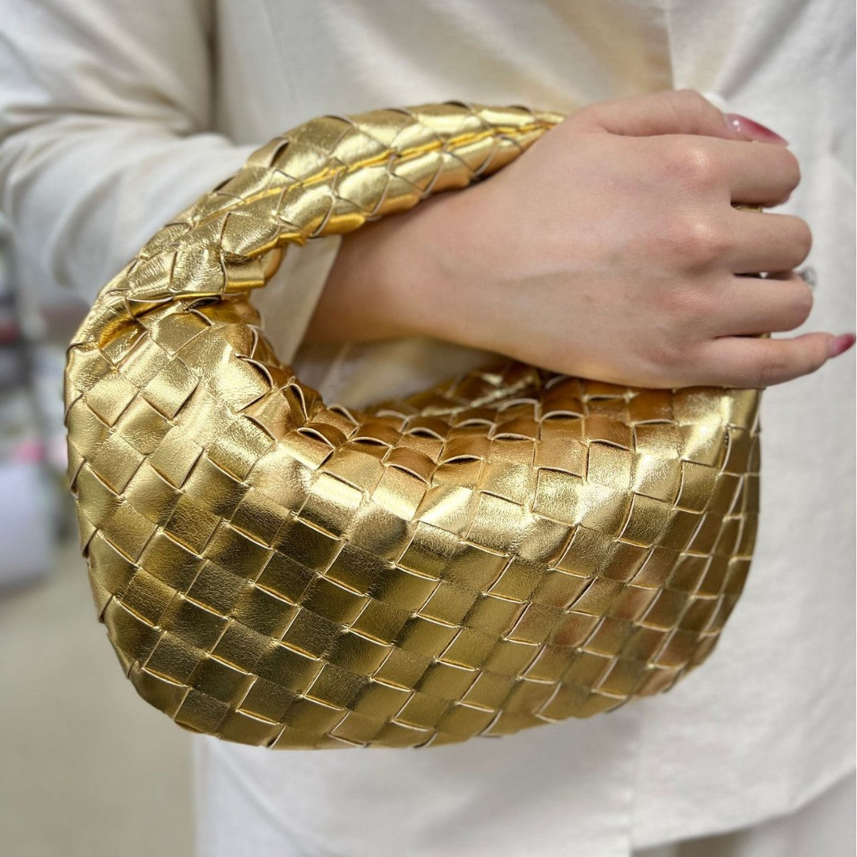 Woven Portable Croissant One Dumpling Price Handbags
