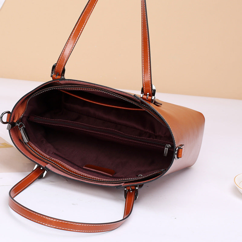 Women's Genuine Leather High-grade Versatile Large Capacity Shoulder Bags