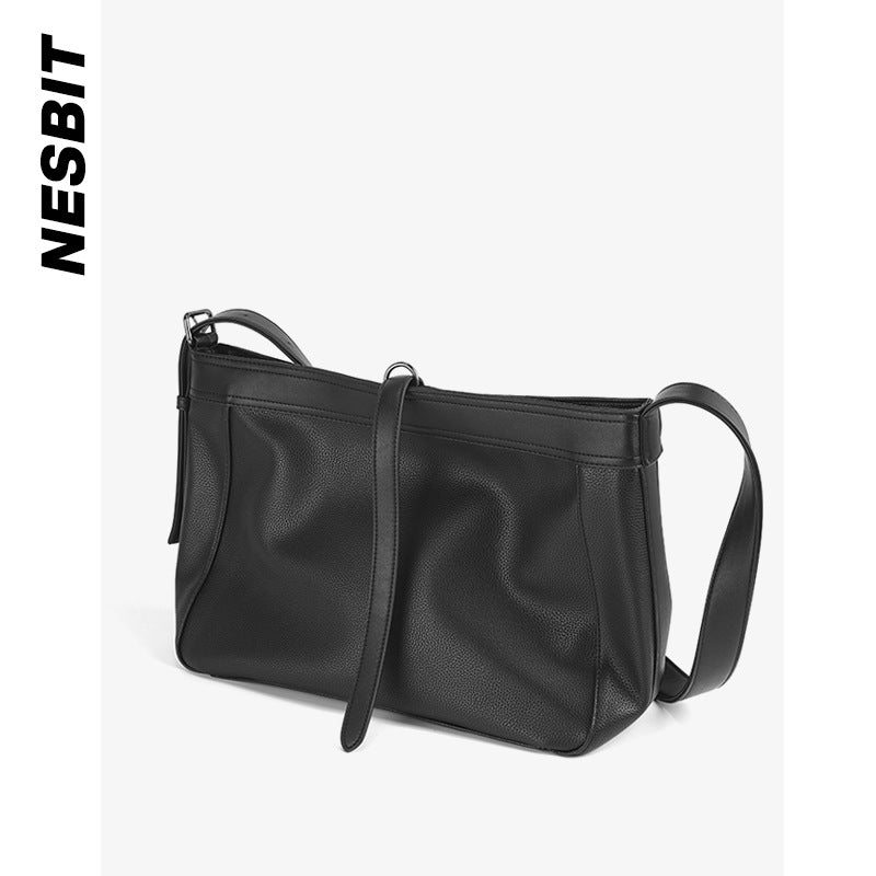 Men's Lychee Pattern Soft Leather Niche Designer Men's Messenger Bags