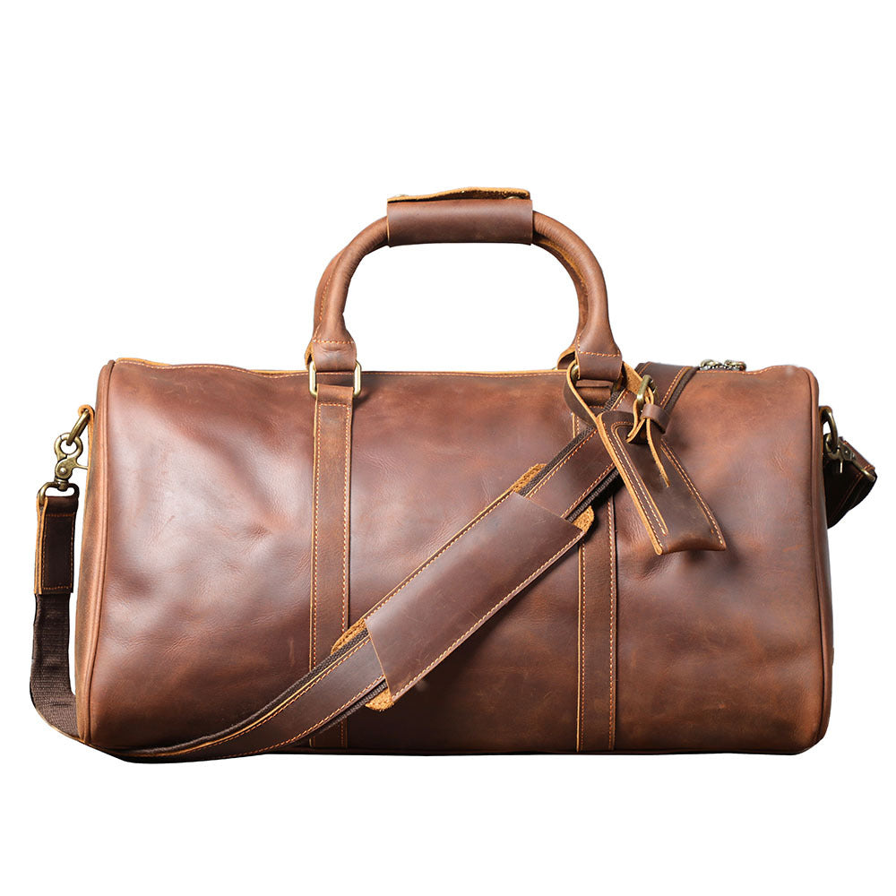 Men's Leather Large Capacity Classic Genuine Retro Travel Bags