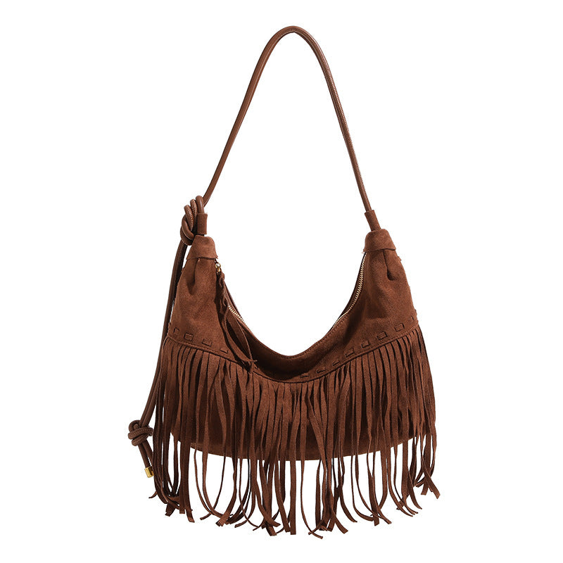 Bohemian Style Matte Tassel Large Capacity Tote Bags