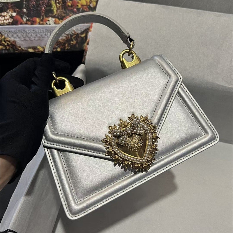 First Layer Cowhide Love Heart Bow Bags