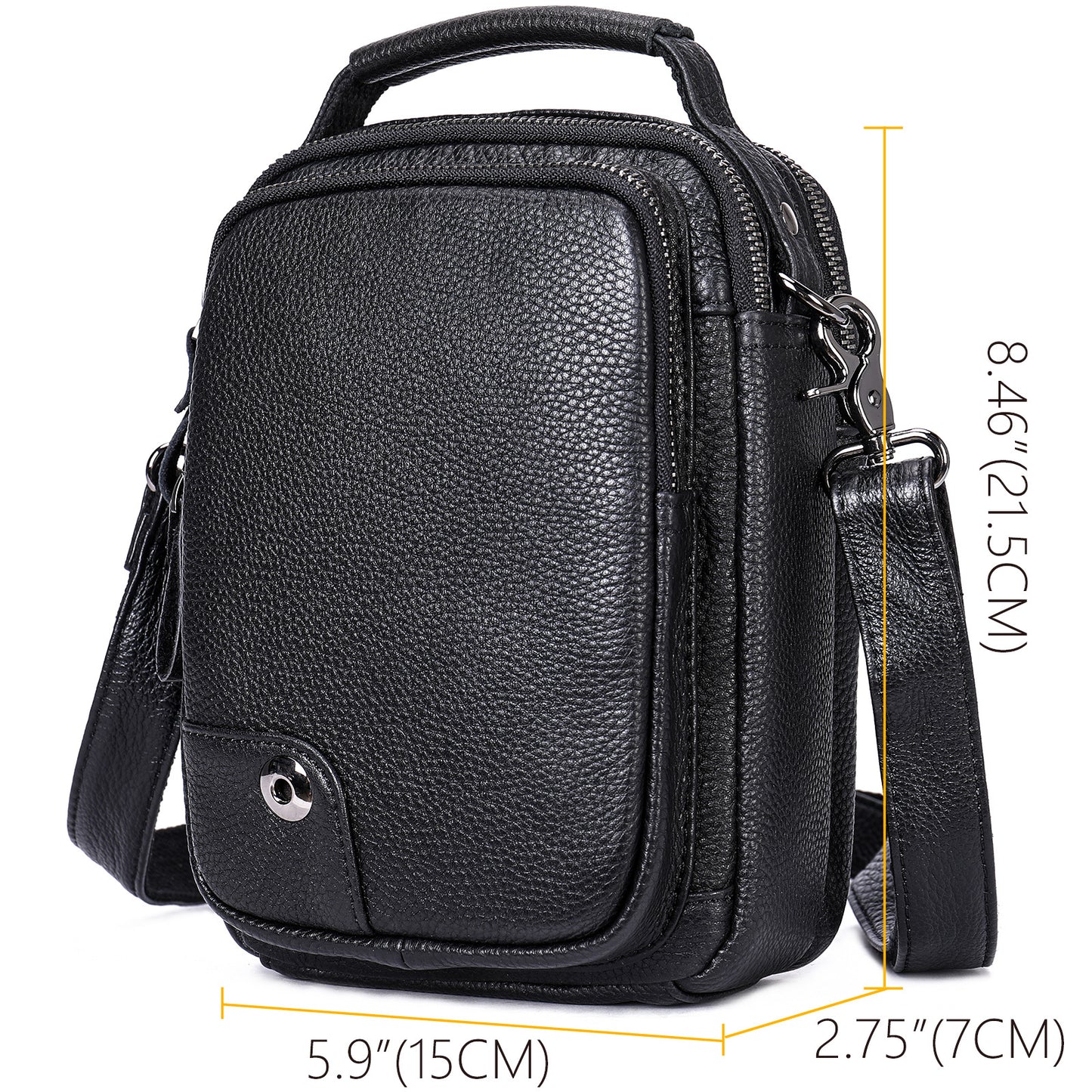 Men's Genuine Leather Vertical Leisure First Layer Men's Messenger Bags
