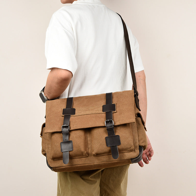 Men's Korean Fashion Canvas Practical Business Retro Men's Messenger Bags