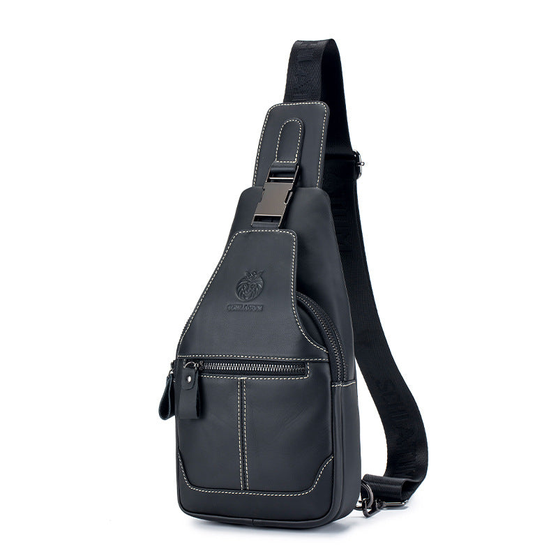 Men's Genuine Leather Retro First Layer Cowhide Men's Chest Bags
