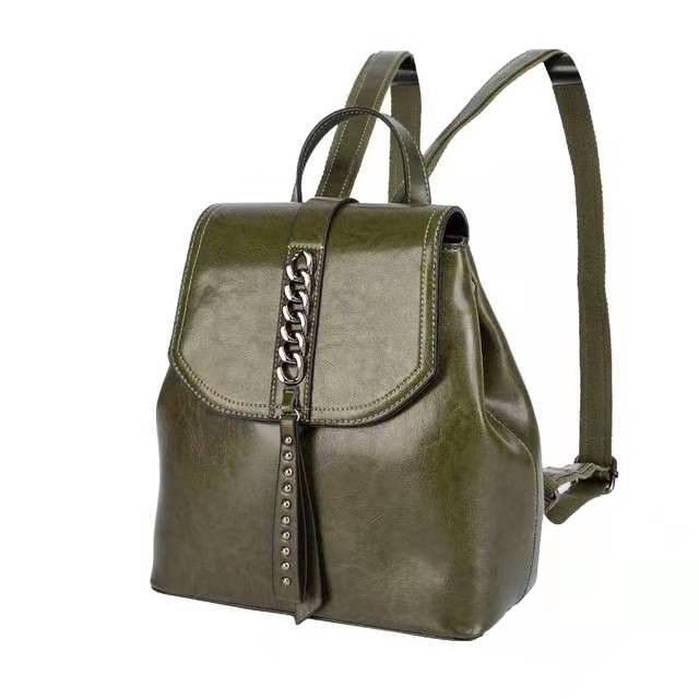 Women's Genuine Leather Fashion Storage Commuter Magnetic Backpacks