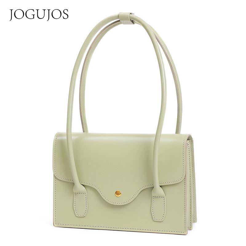 Women's High-grade Genuine Leather Italian Simple Underarm Handbags