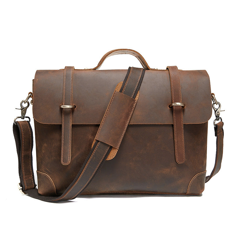Men's Vintage Genuine Leather Computer Crazy Horse Men's Briefcases