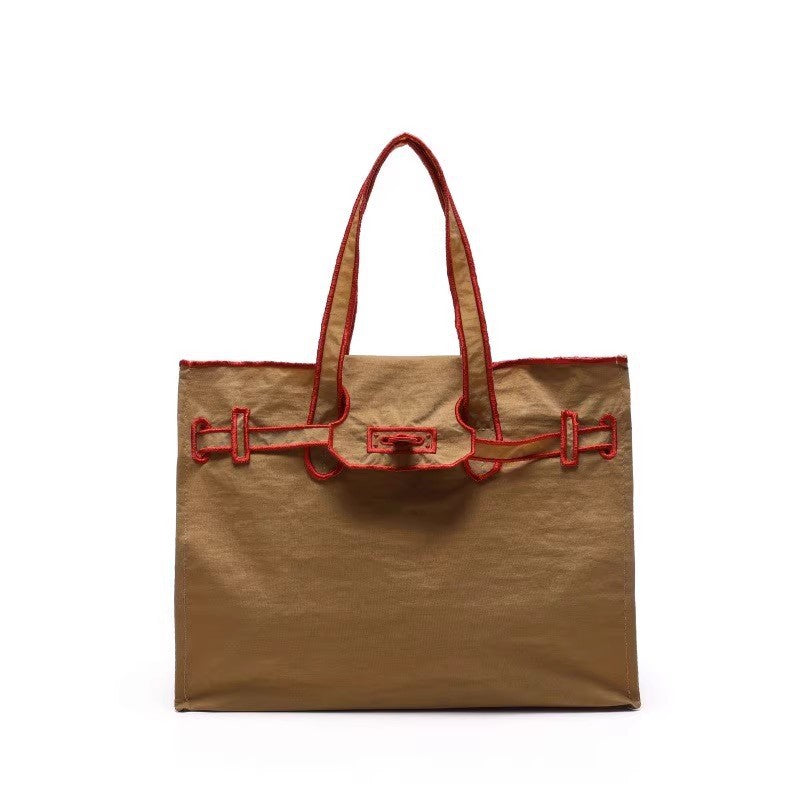 Shopping Style Embroidery Lightweight Large Capacity Tote Bags