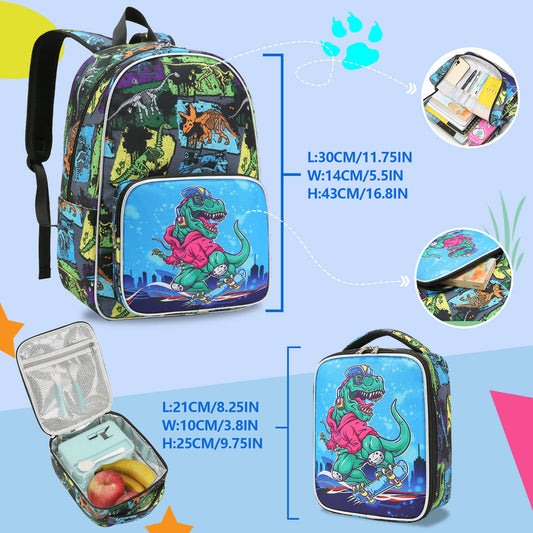 Primary First-class Cartoon Dinosaur Lunch Boy Elementary School Students' Schoolbags